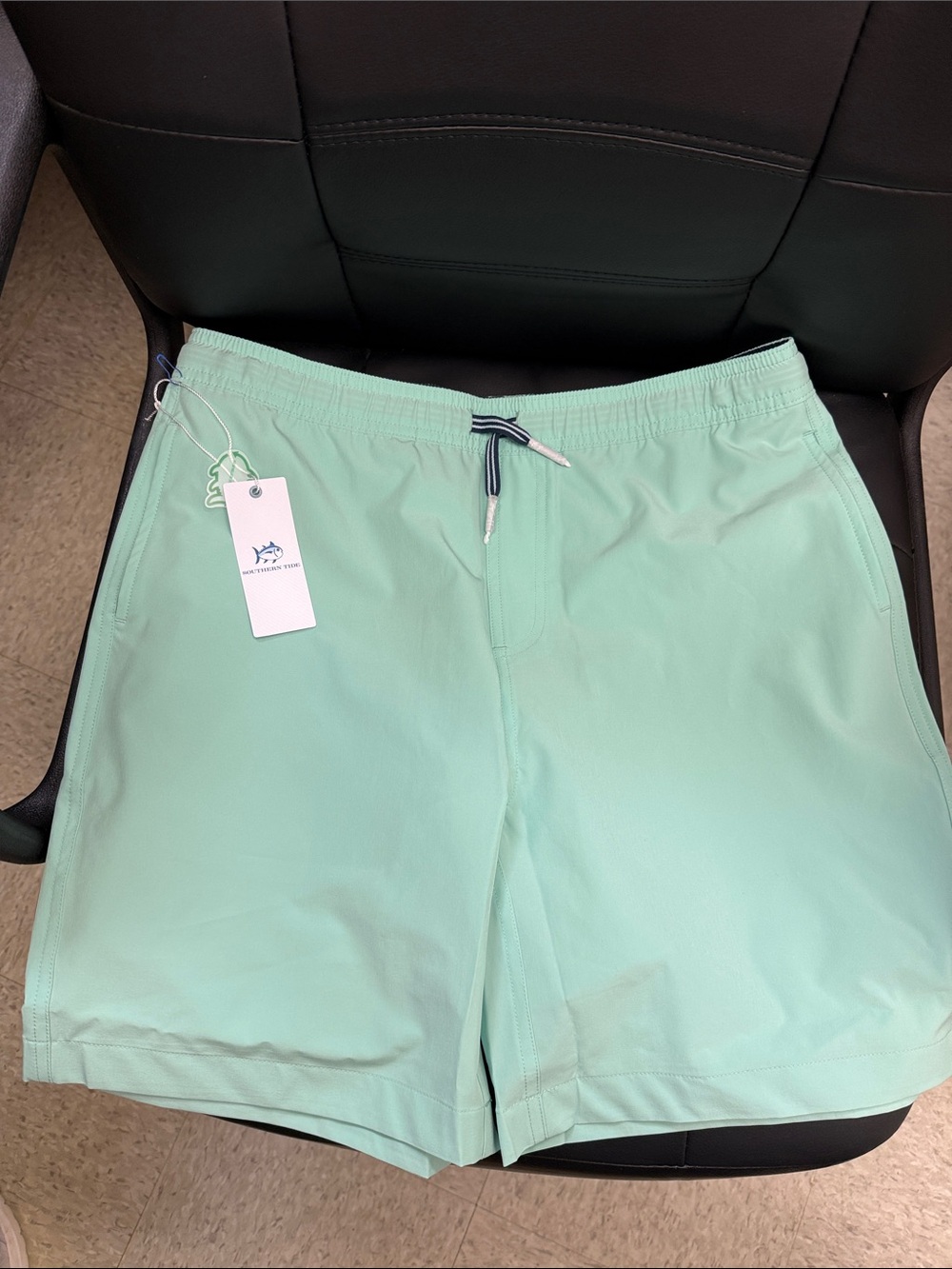 Southern Tide Kids Swim Trunks in Mint Green
